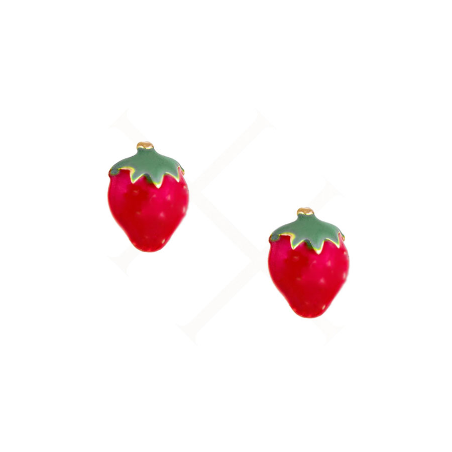 παιδικά σκουλαρίκια με σχήμα φράουλα
