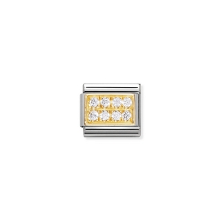 Link Nomination Pave Cubic Zirconia White