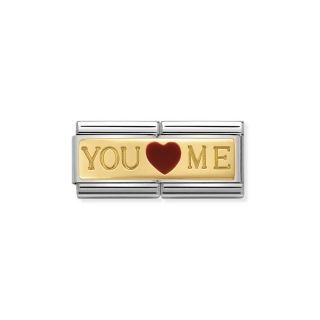 Link Nomination Double Engraved Enamel You And Me