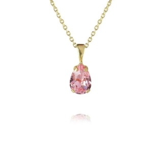 Caroline Svedbom Petite Drop Necklace Gold / Light Rose