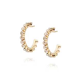 Caroline Svedbom Siri Loop Earrings Gold / Crystal