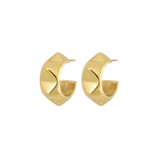 Edblad Peak Rivet Creoles Gold Earrings