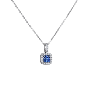 Sapphire pendant with diamonds