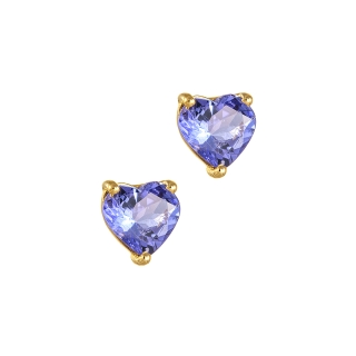 Heart Earrings with tanzanite