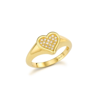 Heart shaped Ring with diamonds
