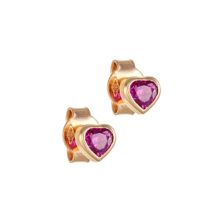 Heart Earrings with ruby stones