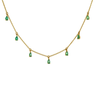 Necklace with emerald stones
