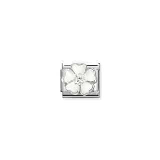 Link Nomination White flower with CZ