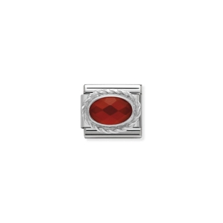 Link Nomination Classic Hard Stones Faceted Red Agath