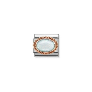 Link Nomination Stones White Opal