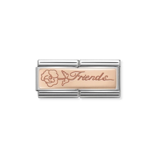 Link Nomination Double Engraved Custom Friends with flower