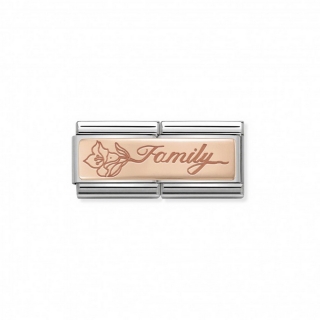 Link Nomination Double Engraved Custom Family with flower