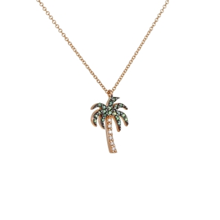 Palm tree pendant with diamonds