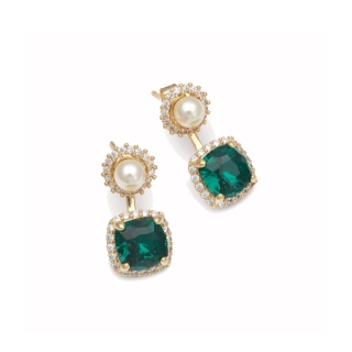 Rossete Earrings Lily and Rose Colette Emerald Square