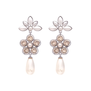 Σκουλαρίκια Lily and Rose Aurora Pearl Ivory Silk Silver