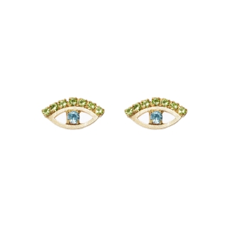 Caroline Svedbom Greek Eye Crystal Earrings / Aquamarine