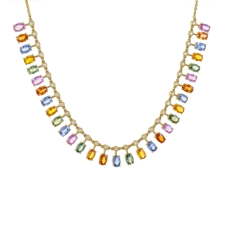 Rainbow Necklace with sapphire stones