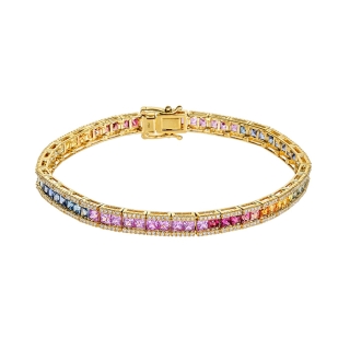 Rainbow semi bangle bracelet