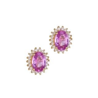 Earrings with sapphire & diamonds