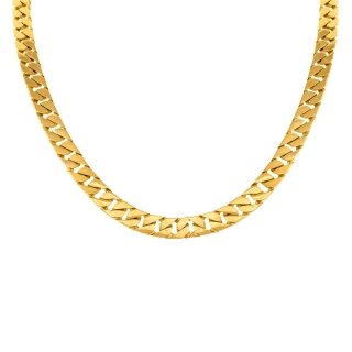 Flat gold necklace chain