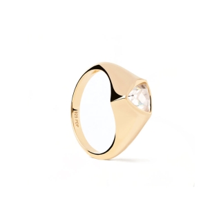 Women Ring PDPAOLA Triangle Shimmer Stamp Gold