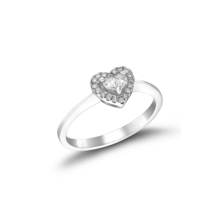 Δαχτυλίδι καρδιά με διαμάντια