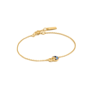 Ania Haie Tidal Abalone Crescent Link Gold Bracelet
