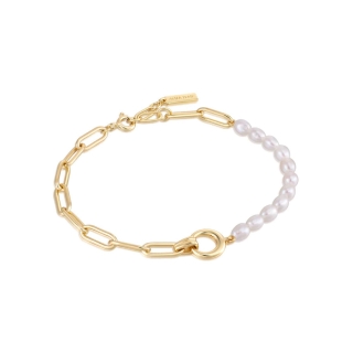 Bracelet Ania Haie Gold Pearl Chunky Link Chain Bracelet