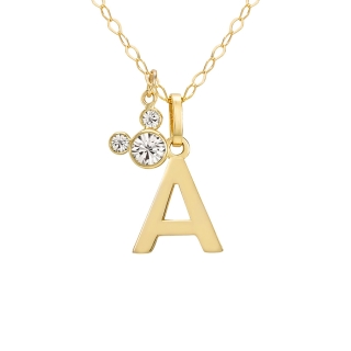 Mickey Mouse initial necklace