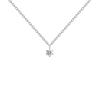 PDPAOLA Necklace Essentials White Solitary Silver