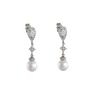 Pear-Pearl earrings