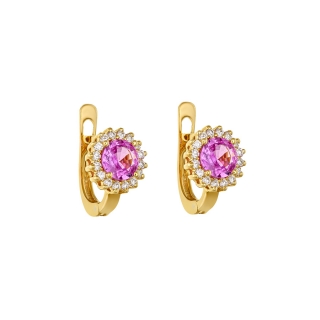 Hoops earrings with sapphire & diamonds