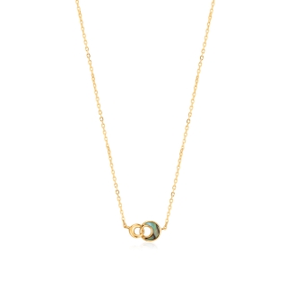 Ania Haie Tidal Abalone Crescent Link Gold Necklace