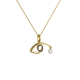 Necklace Against the Evil Eye with diamond