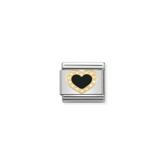 Link Nomination Love Heart with dots BLACK