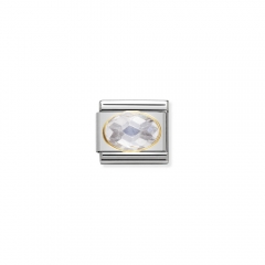 Link Nomination Faceted Cubic Zirconia White