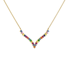 Rainbow Necklace with precious stones