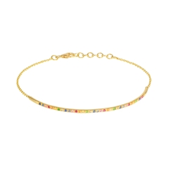 Rainbow semi bangle bracelet