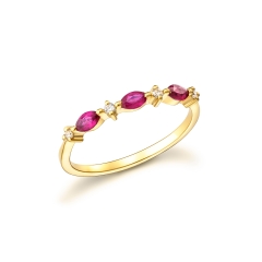 Half Eternity Ring with ruby stones