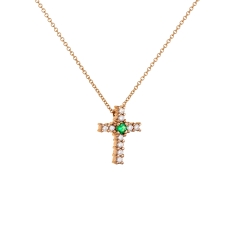 Emerald Cross Pendant