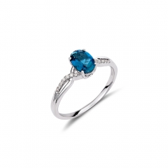 Δαχτυλίδι με μπλε τοπάζι