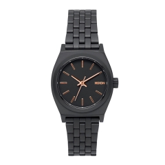 Nixon The Small Time Teller All Black / Rose Gold