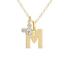 Mickey Mouse initial necklace