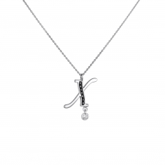 Monogram Necklace with diamonds