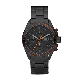 Decker Stainless Steel Watch - Black with Orange