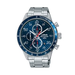Lorus Sports Date Chrono Silver / Blue Red